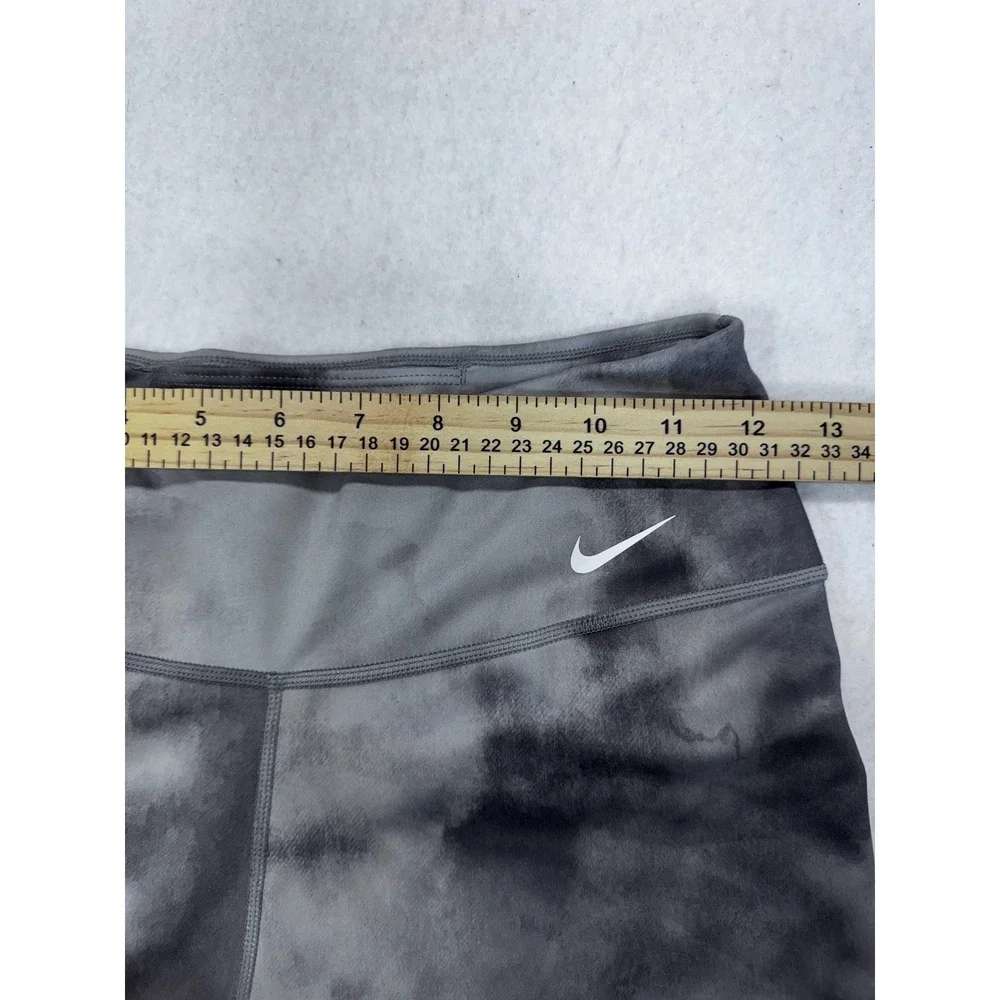 Nike Dri-FIT Womens Grey Tie Dye Biker Shorts High Waisted Yoga Gym Size S